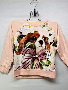 Molo Pink‎ Floral Dog Graphic Top